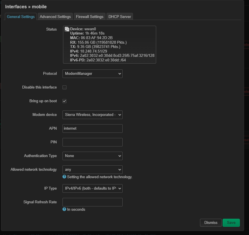 ModemManager configuration over Luci