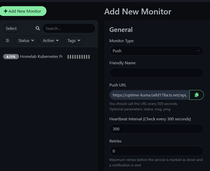 Add new monitor screenshot